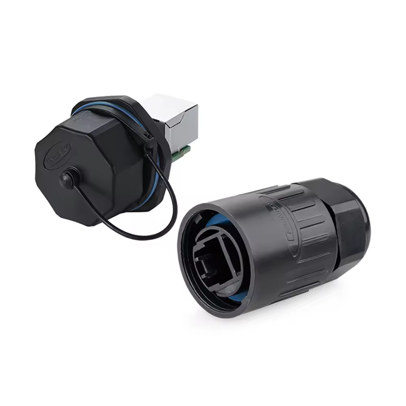 Cnlinko IP67 Waterproof RJ45 Ethernet Cable Connector 12V Power & Signal Outdoor Plug